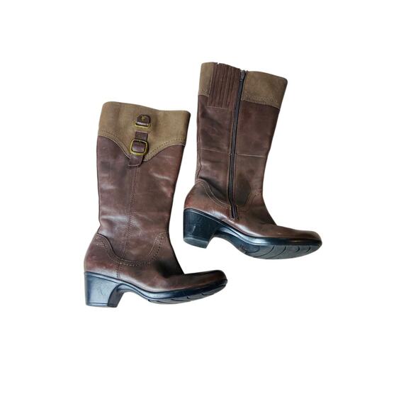 Clarks Ingalls Womens Delaware Leather Tall Equestrian Riding Boots Browns 7M - Picture 2 of 11